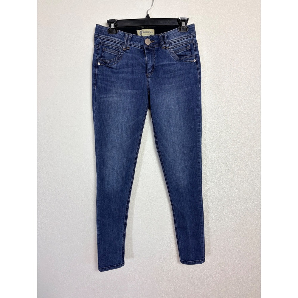 Democracy Ab Solution Cropped Mid Rise Dark Wash Skinny Jeans Size 4 Slimming